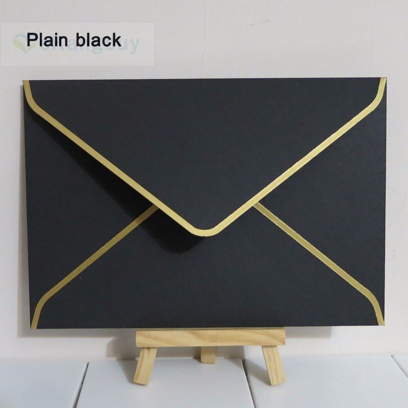 25 stuks 194 x 134mm(7.5 x 5.2 inch) parelkleurige enveloppen met gouden stempel, dikke envelop voor huwelijksuitnodigingen