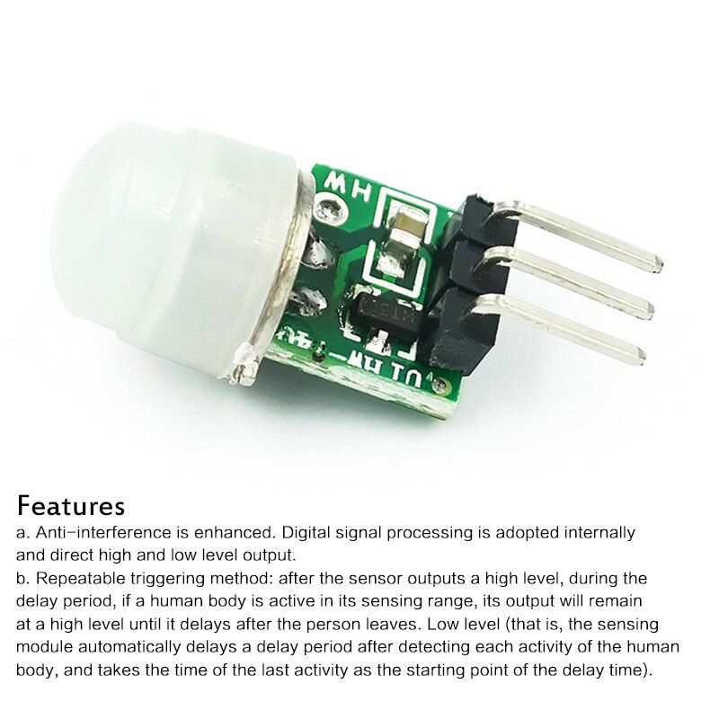 Mini IR Pyroelectric Infrared PIR Motion Human Sensor Automatic Detector Module AM312 Sensor DC 2.7 To 12V