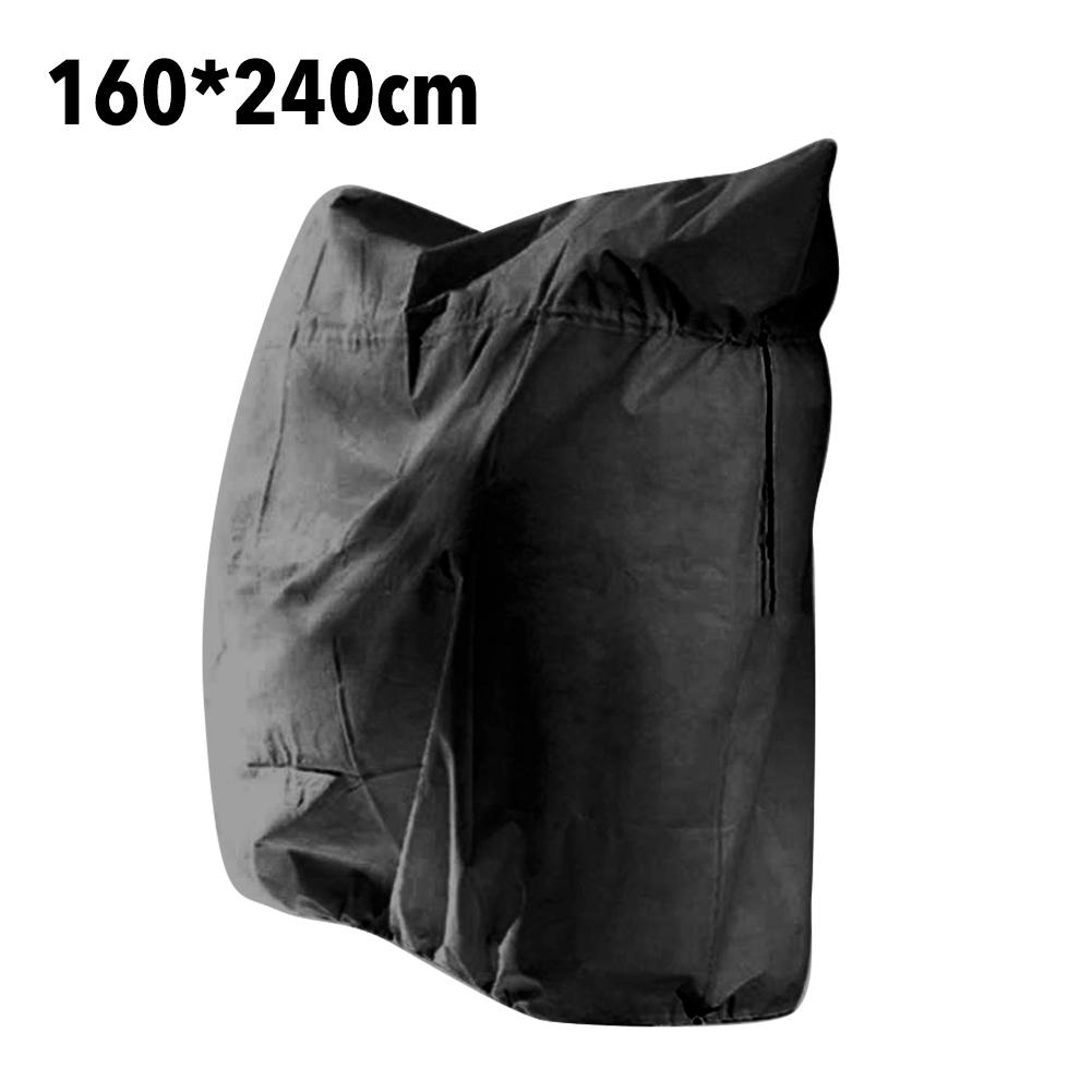 Kraftig vinterbeskyttelse plantebetræk vinterbetræk anti-frost lynlås og snøre kuldebeskyttelse non-woven plante frostvæskepose: 160 x 240cm / Sort