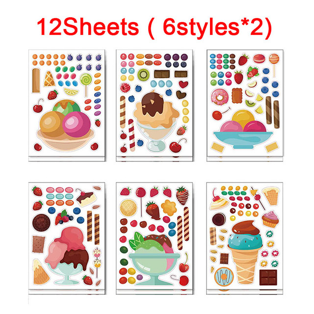 Machen Sie eine Cupcake-AufkleberböGen für freundlicher. Süß. Erstellen Sie Ihren eigenen Cupcake. DIY-Puzzle-Aufkleber. Kindergeburtstagsgeschenke. Party-Aufkleber M: Armee Grün
