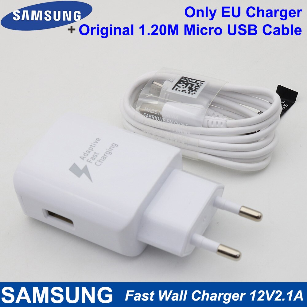 Samsung EP-TA300 EU Charger 25W 12V 2.1A Fast Wall Charger For Samsung Galaxy S10 S9 S8 Plus S7 Note9 8 7 FE Tab Note A S Series: Add Micro USB 1.2M