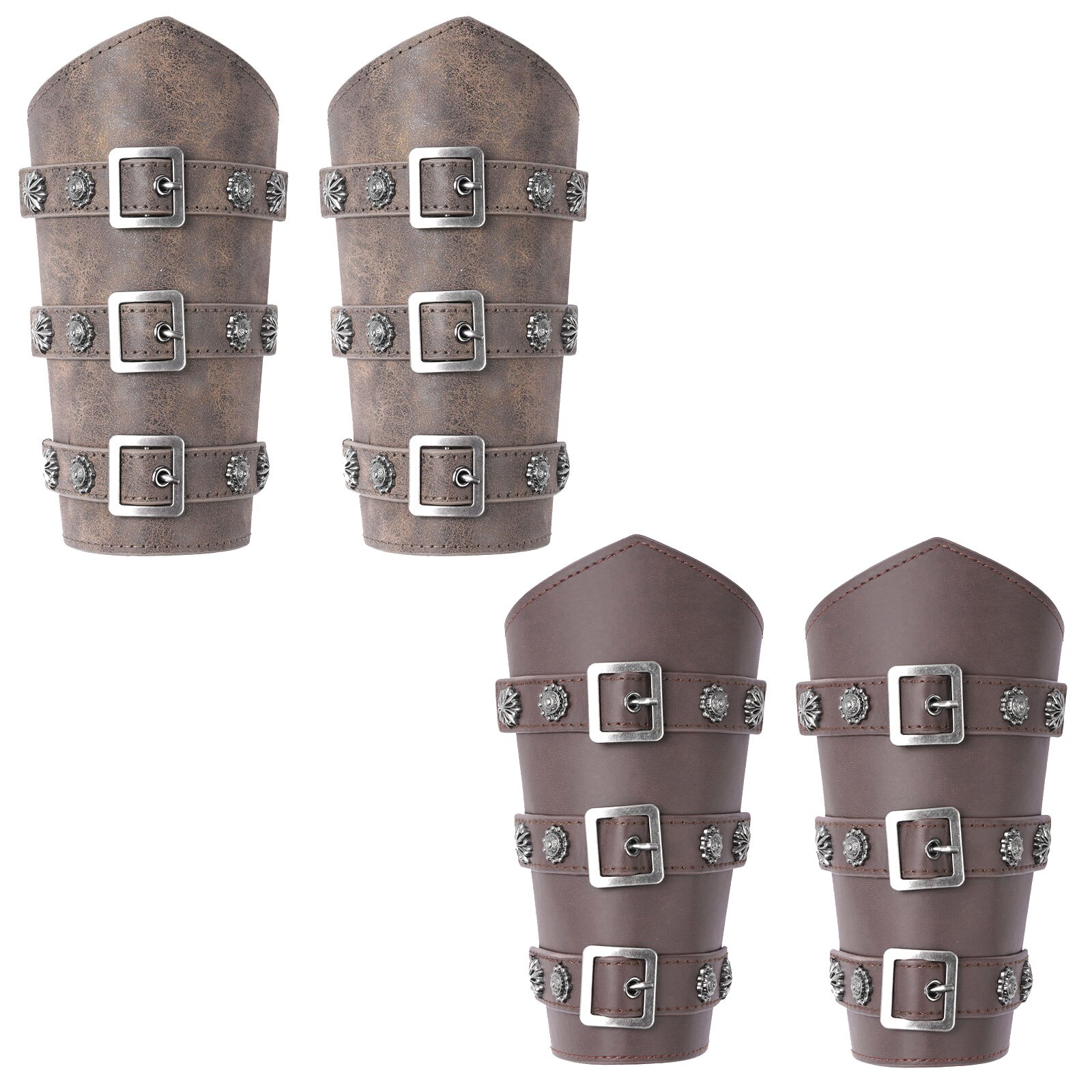1 paar unisex Erwachsene Cosplay Armbinde Jahrgang mittelalterlich Krieger Handgelenk Bands Metall Nieten Leder Schlacht Arm Schutz Armschienen