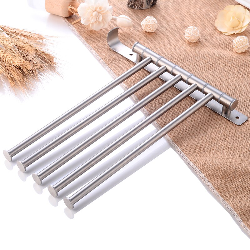 bathroom towel bar stainless steel hanging holder wall mounted glue paste rotating double towel holder rail hanger with hook