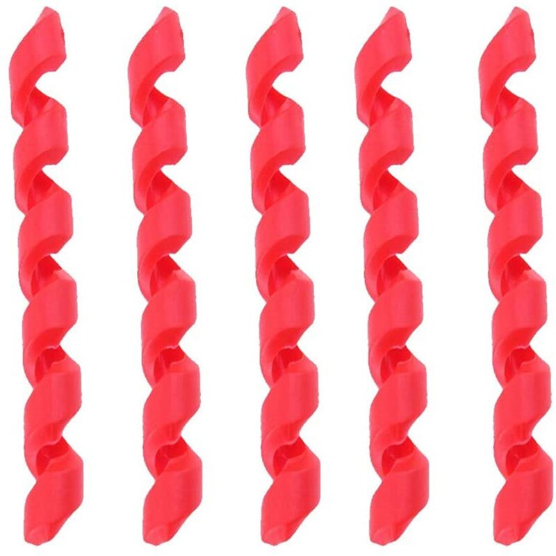 5Pcs bicycle brake cable protective sleeve, cable shell protector mountain bike cable spiral sleeve: Red