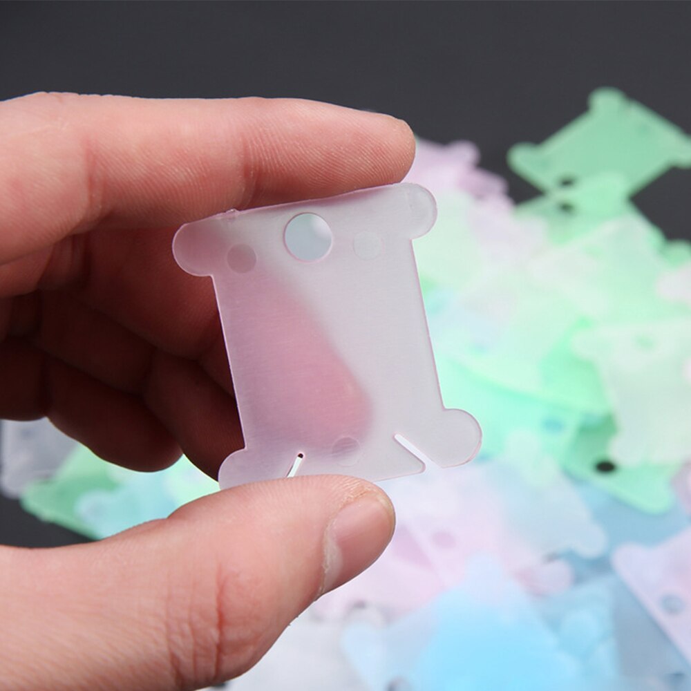 100pcs Embroidery Floss Craft Thread Bobbin Cross Stitch Storage Holder Plastic Sewing Thread Board Card Craft Kit 4cm