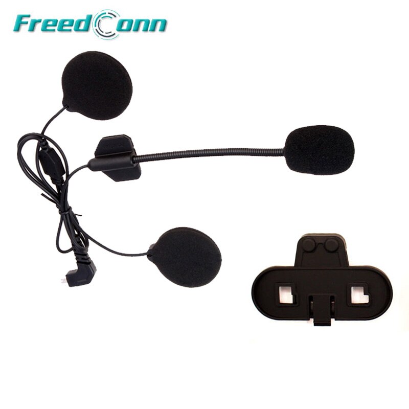 Freedconn Motorcycle T-COM Bluetooth Helmet Interphone Microphone/Headphone Headset + Clip Mount