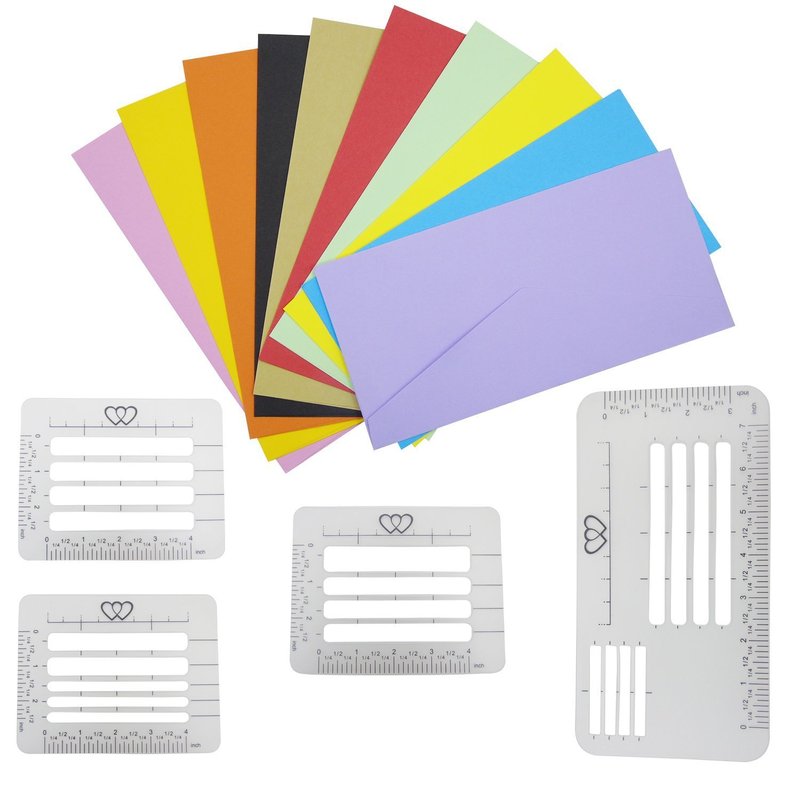 4Pcs Craft Adressering Gids Notebook Multi-Gebruik Brief Envelop Stencil Set Sjablonen Heersers Dagboek Wenskaart Ansichtkaarten