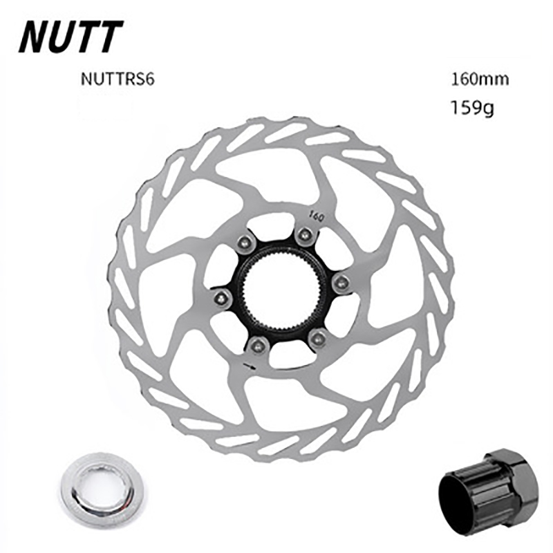 Nutt  rs6 terrengsykkel bremseskive 140mm 160mm senterlås bremsekloss hul varmeavledning skive bremseklosser sykkel deler: 160mm verktøy