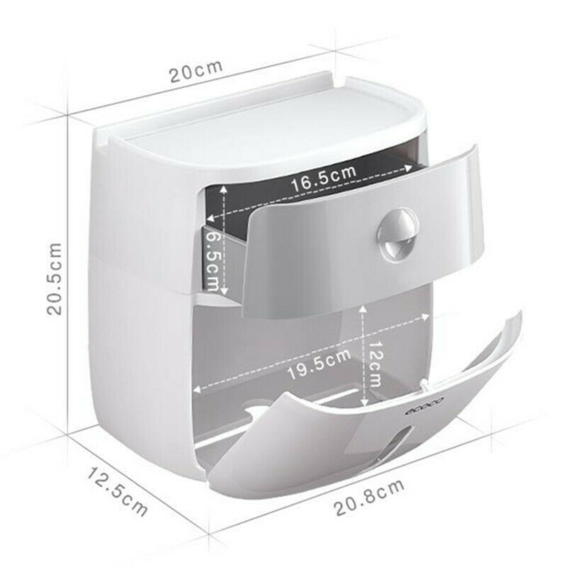 Waterproof Wall Mount Toilet Paper Holder Storage Towel Bathroom Tissue Paper Box Rack Bathroom Toilet Tissue Tube Storage Box