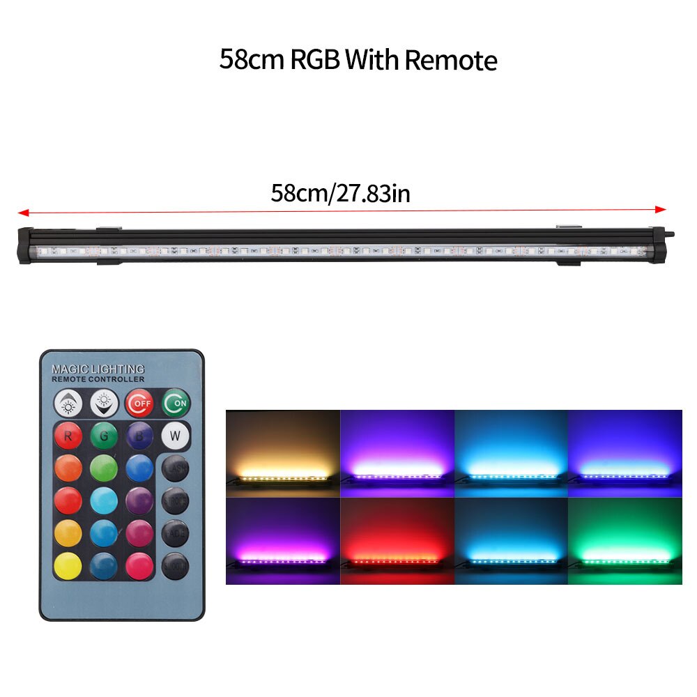 110-240V fish tank LED bubble lamp remote control color changing colorful aquarium bubble lamp LED diving lamp gas stone lamp: 58CM 110-240V