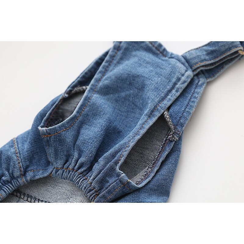 Denim Jumpsuit for Dogs Blue Jeans Dog Overalls All Match Suit for Chihuahua Pitbull Romper Summer Dog Costume ropa perro