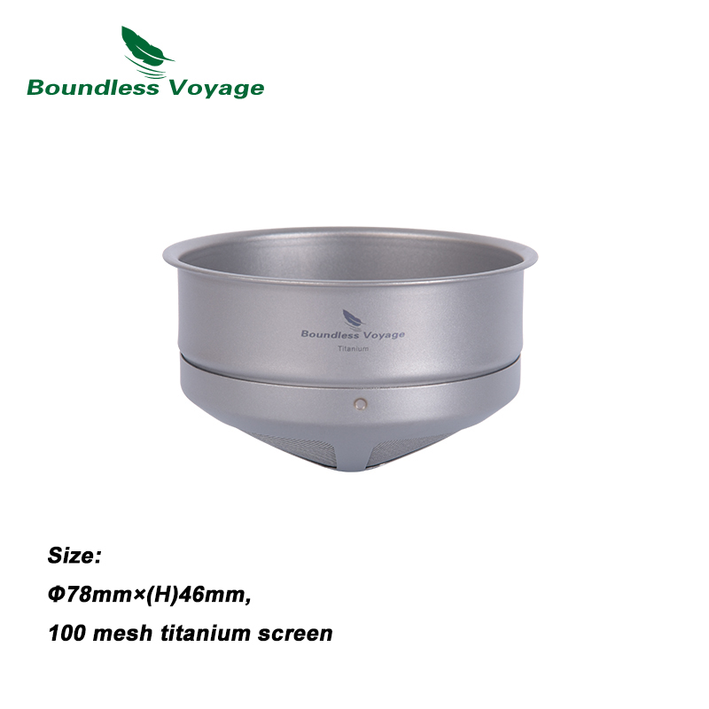Boundless Voyage Titanium Coffee Mesh Filter Giet over papierloze koffiefilter Lichtgewicht draagbaar Outdoor Camping Herbruikbare Cof: WHITE