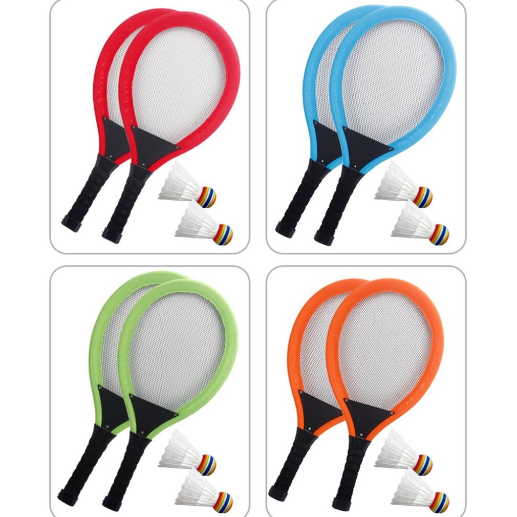 Luminous Badminton Racket Set Night Light Badmiton Ball with Racket Kit Light for Kids Chlidren Begginers Family