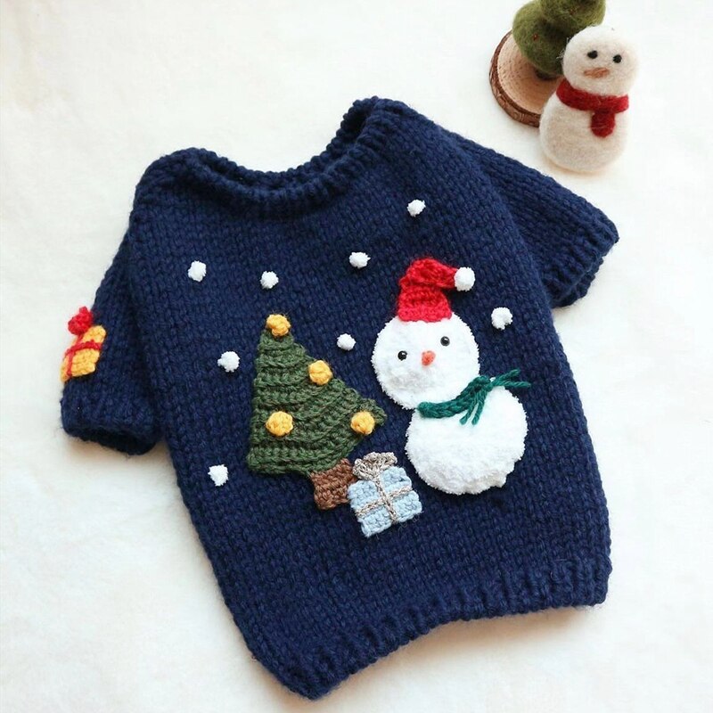 Pull de noël pour chien, manteau en tricot pour chat et chiot, vêtement pour petit chien, Yorkshire Terrier, chien maltais: S
