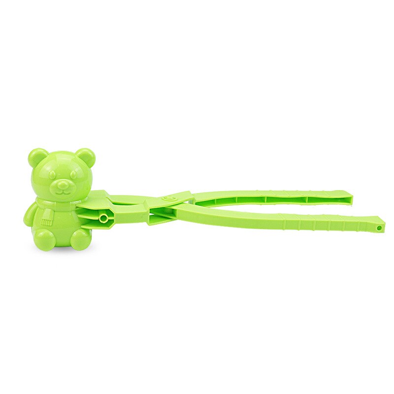 Snowball Maker Clip fai da te Cartoon orso a forma di neve giocattolo portatile da spiaggia all&#39;aperto ottimo regalo per bambini S55: green