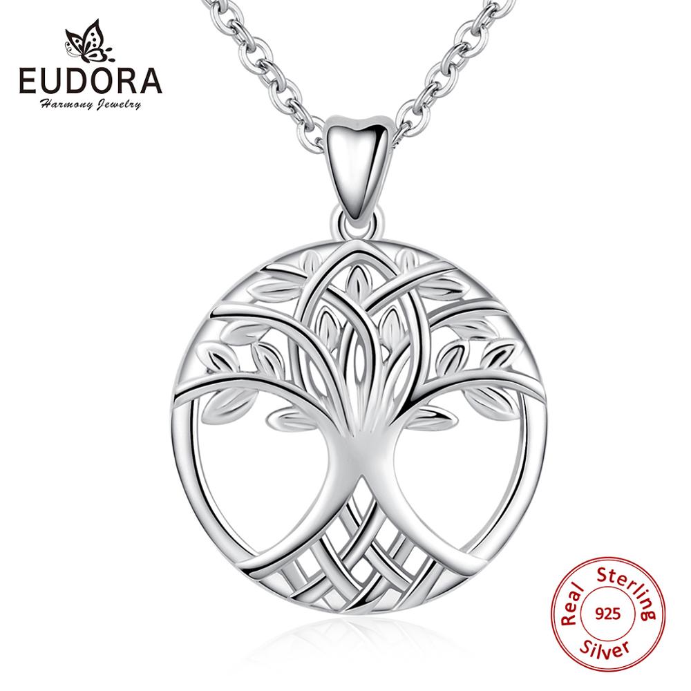 Eudora livets træ halskæde 925 sterling sølv keltisk knude træ vedhæng kvinder smykker finde godt til ven cyd 52