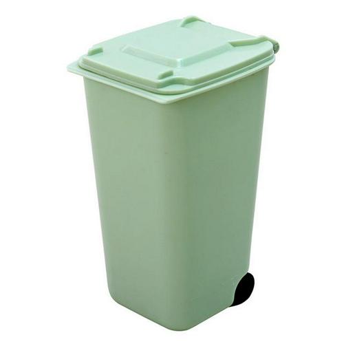 Household Office Wheelie Mini Trash Can Desktop Bucket Dustbin Waste Bins home office storage table office organization: Green