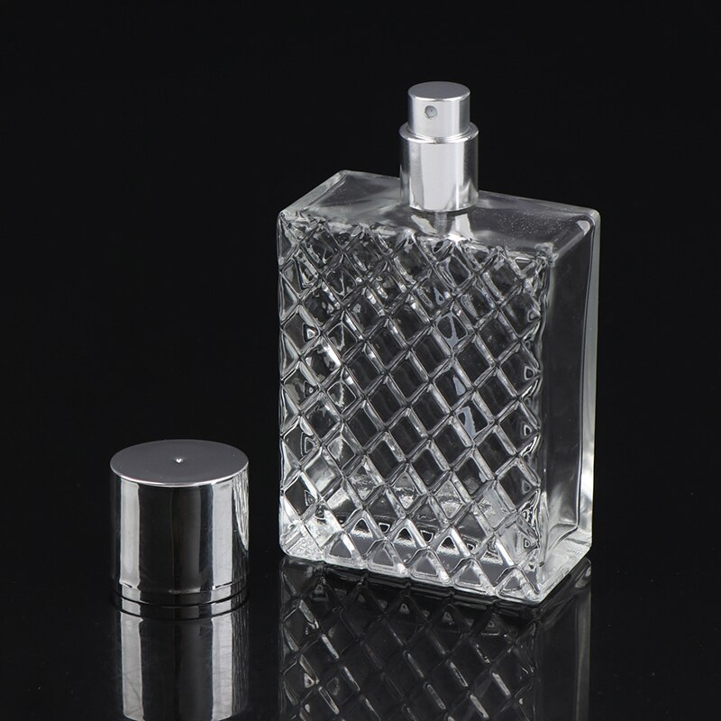 100Ml Clear Glas Mist Verstuiver Vierkante Navulbare Draagbare Parfum Spray Fles