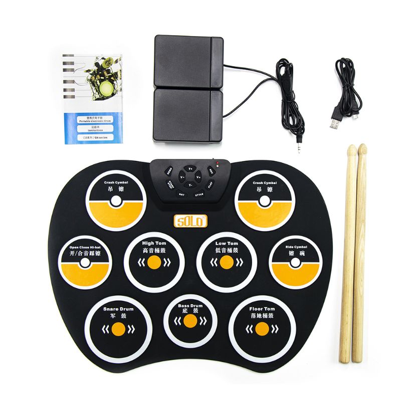 Portable Silicone Hand Roll Electronic Drum Children Percussion Instrument Tool: Default Title