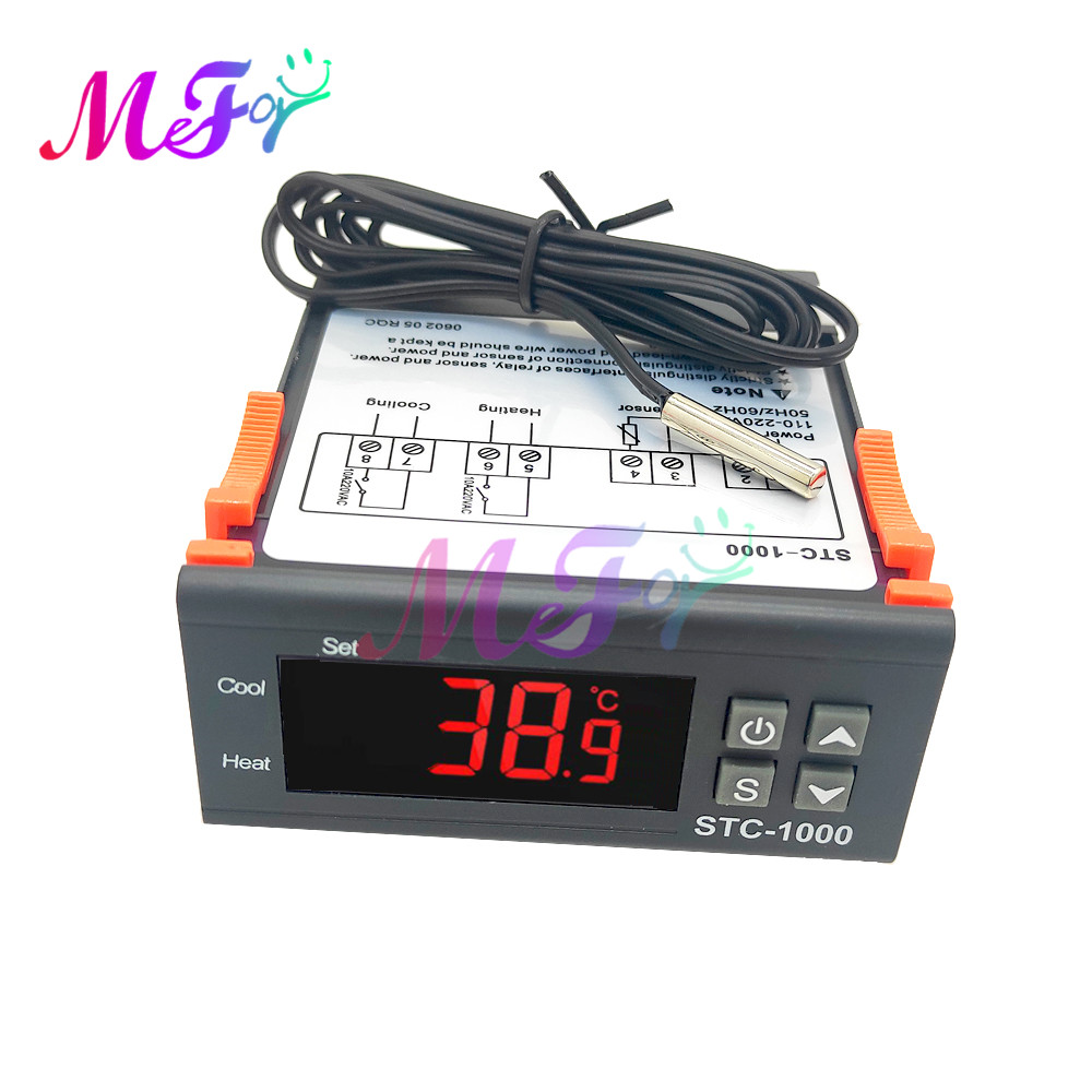STC-1000 Digitale Temperatuurregelaar Thermostaat Thermoregulator Incubator Relais Led 10A Verwarming Cooling Stc 1000 12V 24V 220V