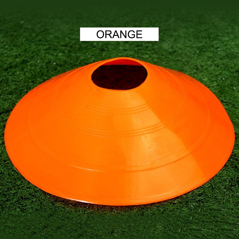 10 Pcs Soccer Speed Training Sign Flat Pressure Resistant Cones Cross Track Marker Discs Barrier Football Rugby Sport Accessorie: Orange