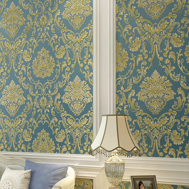 Papier peint 3D gaufré, damassé moderne, décoration d'interieur pour chambre à coucher, salon: WP67105