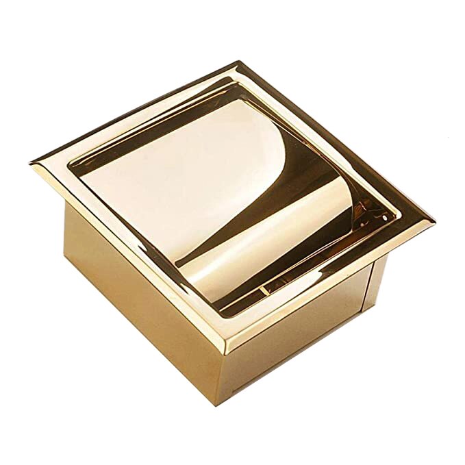 304 Stainless Steel Wall-Mounted Embedded Paper Roll Holder Toilet Tissue Box Concealed Toilet Paper Holder