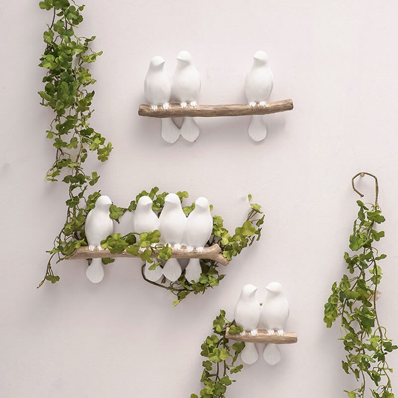 ART BIRD WALL DECORATION BIRD IN TREE BRANCH BRIEF HOME DECOR