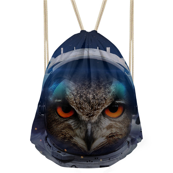 FORUDESIGNS Men's Small Backpack Drawstring Bag Galaxy Animal 3D Print Men Softback Bagpack Cute Cat Kid Boys School Backpacks: CC4162Z3