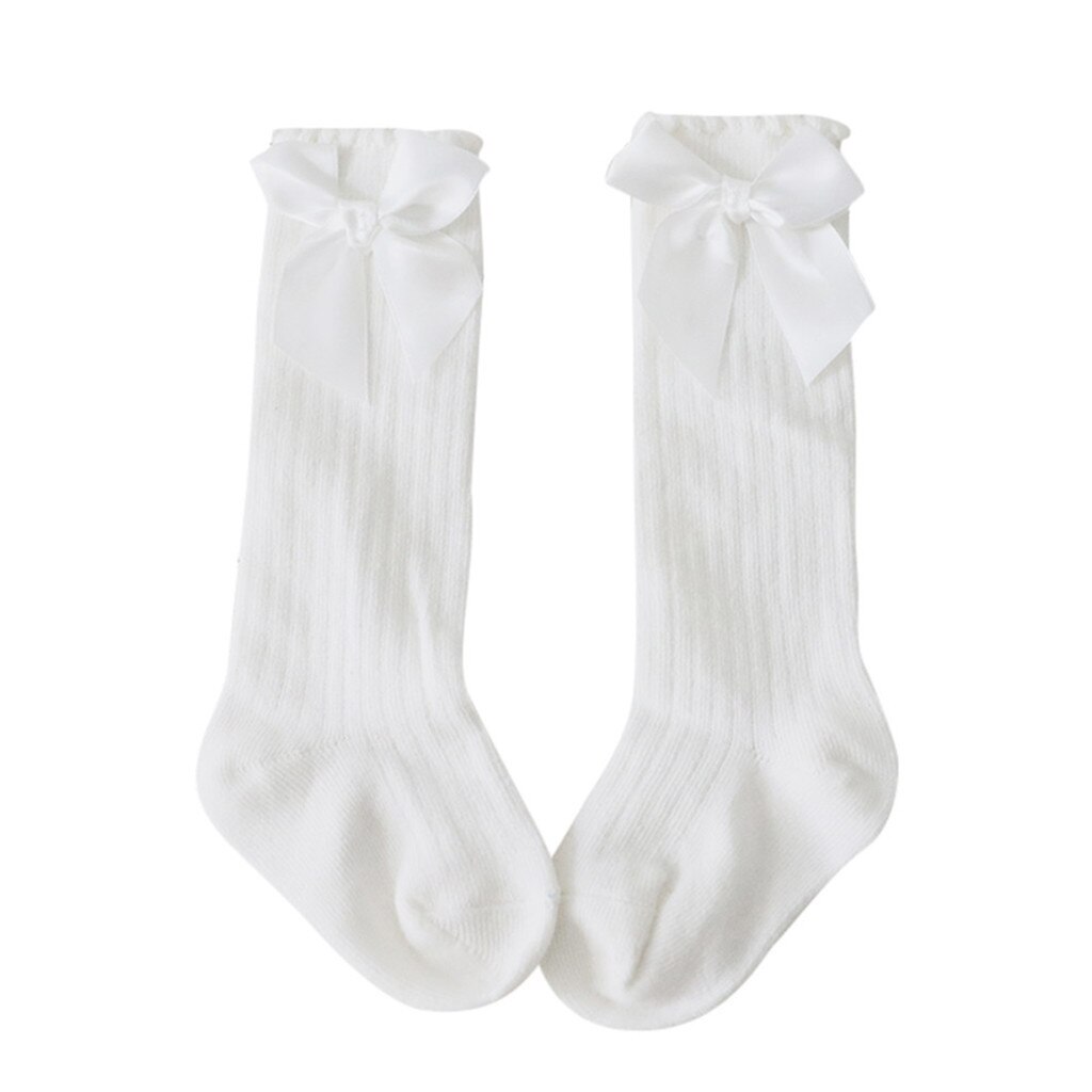 Søte barn så cks småbarn jenter stor sløyfe kne høy lang myk bomull blonder baby barn varm jul så cks 6.19: Hk 81128327 whl
