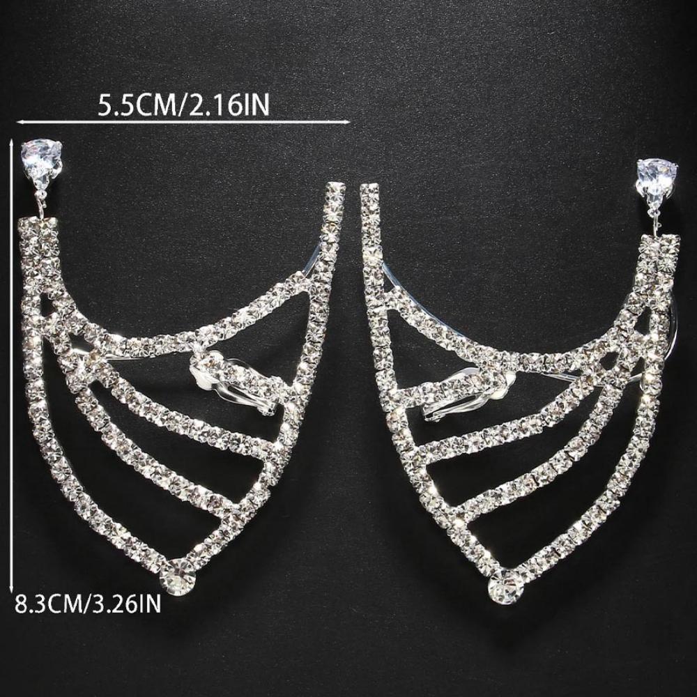 Stylish Ear Cuff Earrings Accessory Unique Ear Clip Delicate Ear Rings Jewelry Fashionable Rhinesrone Ear Hooks for Women