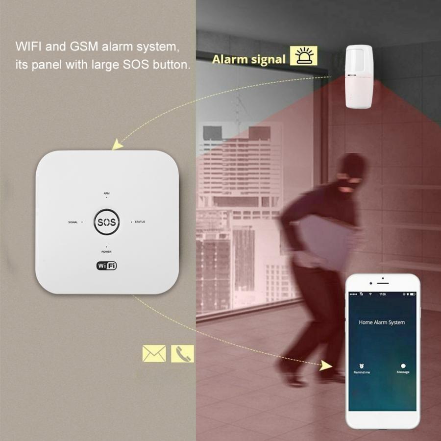 Tuya Smart WIFI GSM Home Security Alarm System PIR for Alexa for Google Assistant 100-240V alarmas de seguridad para casa