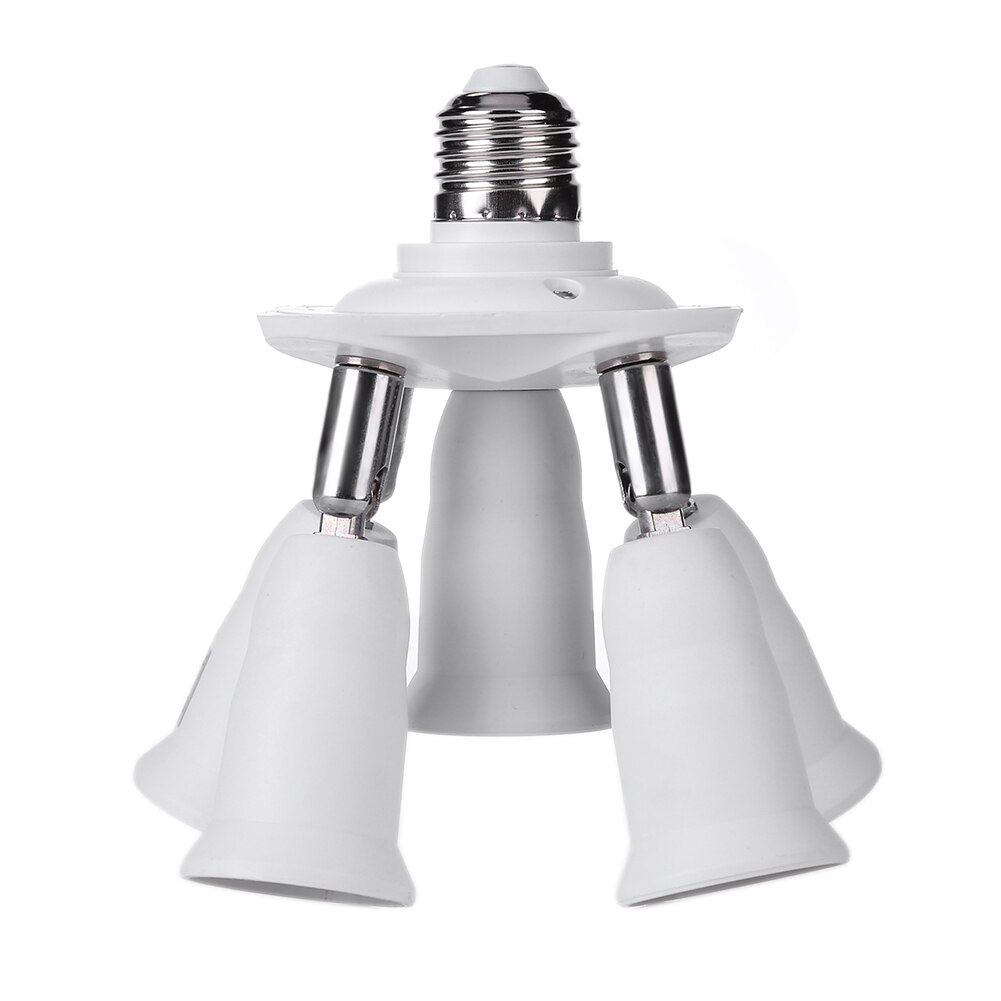 E27 6 5 4 3 in 1 LED Light Bulbs Adjustable Socket Adapter Splitter Standard Lamp Holder Base Converter for Home Indoor Lighting: Lamp holder-5 B