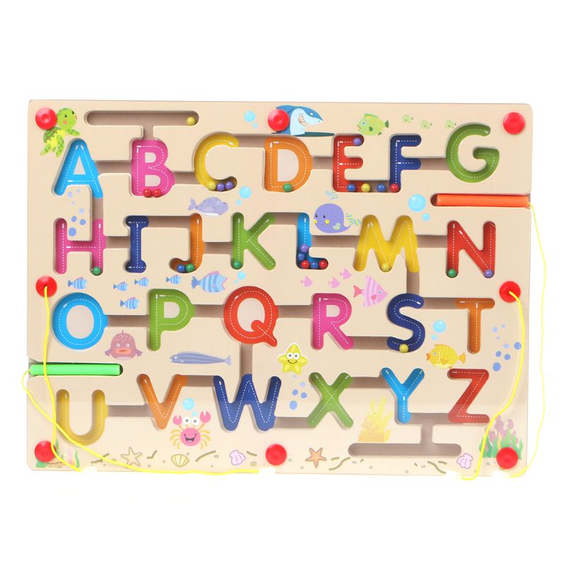 Hout Cartoon Doolhof Puzzel Magnetische Pen Kinderen Vroeg Leren Baby Educatief Intelligentie Ontwikkeling Oefenen Hulpmiddel