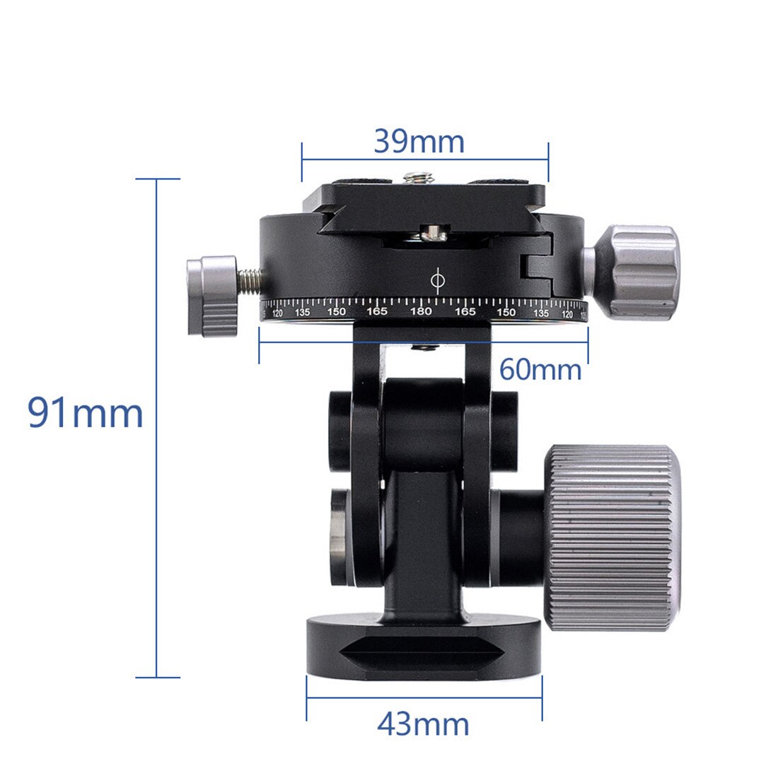 Aluminum 360 Degree Tripod Head Panoramic Photography Bird Watching Bracket With Quick Release Plate for Sirui L10 RRS MH-02