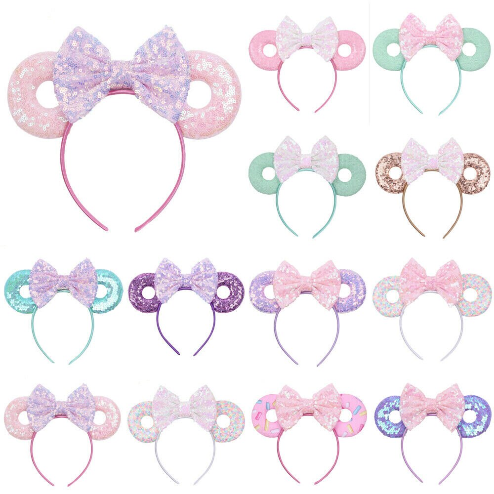 Meisje Kid Haar Hoepel Band Donut Muis Oren Boog Knoop Party Accessoires Hoofdband