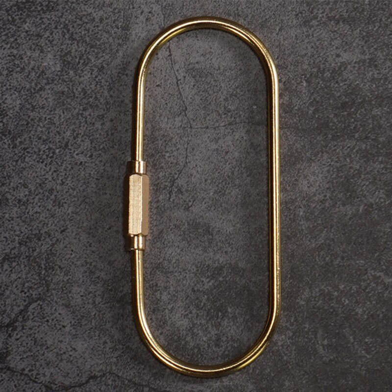 2Pcs Brass Luggage bag Key Ring Retaining Ring Clip Craft Key Chain Keyring (A+B)