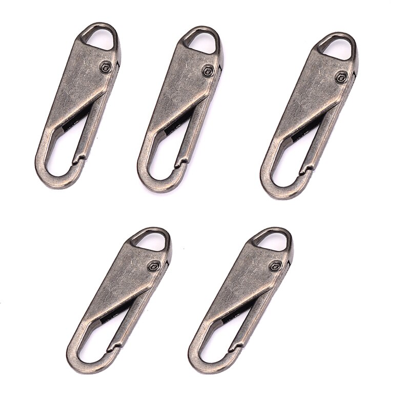 5-teiliges Ersatz-Reißverschluss-Reparaturset mit Reißverschluss, Reißverschlussschieber, Zuglasche, universeller Reißverschluss-Fixierer, Metall-Reißverschlusskopf