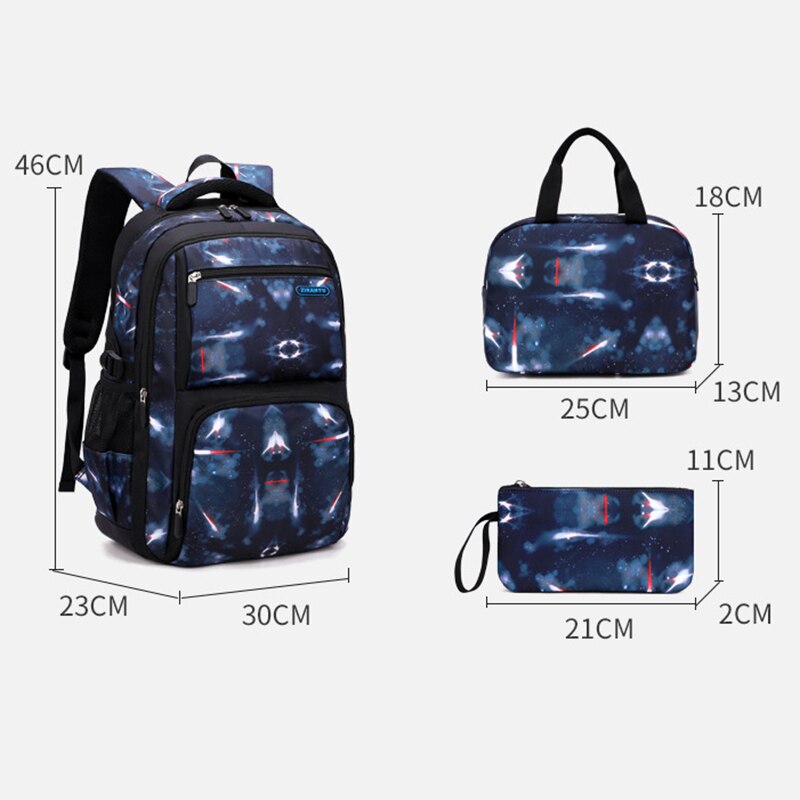 Boys Backpacks 3 Pieces Sets School Bags Large Size Bag For Teenagers Children Knapsack Big Boy Backpack Middle School Students