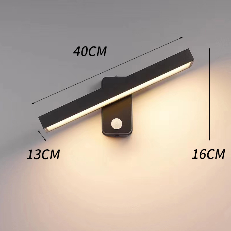 Bevægelsessensor udendørs drejelig firkantet verandalampe vandtæt  ip65 balkon have gårdhave væglampe tuya rgb led væglampe: Blå