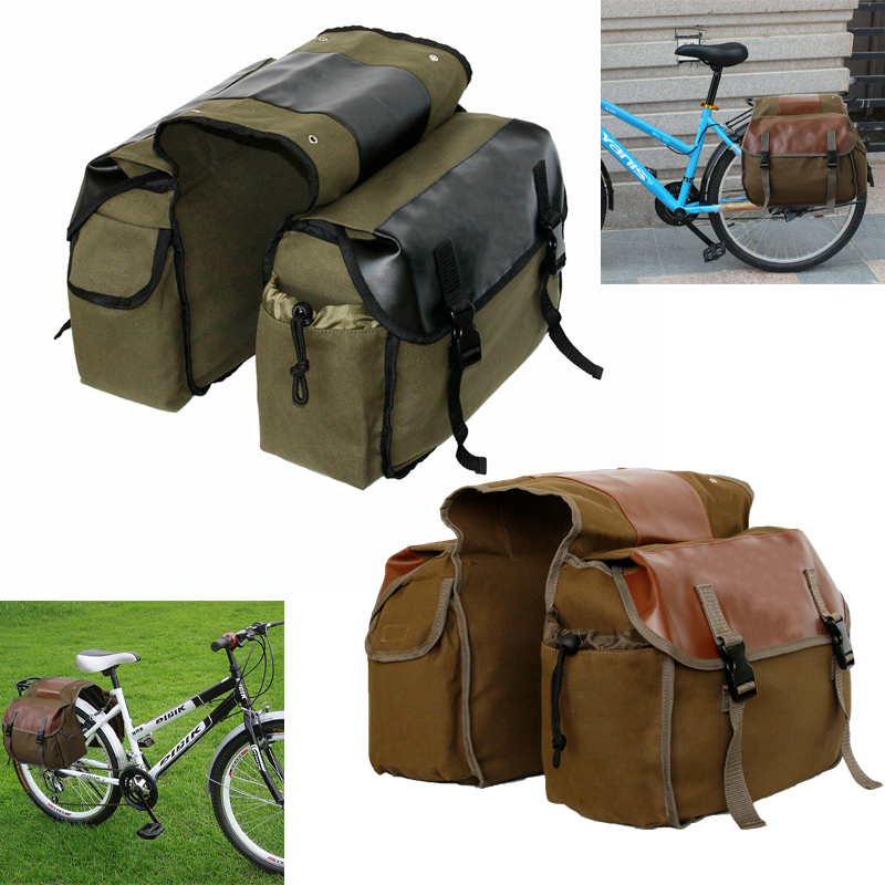 Bolsa de sillín de gran capacidad para motocicleta, bolsa de viaje de lona impermeable, caja de herramientas laterales, bolsa para motocicleta