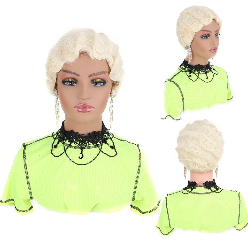 SEEANO – perruque synthétique Afro courte noire 6 pouces pour femmes noires, Blonde rouge violet rose blanc vert, perruque de Cosplay résistante à la chaleur: 4/30HL
