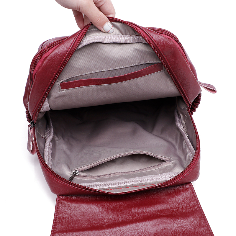 Lanières de luxe femmes sacs à dos de en cuir PU sac à dos femme sacs d'école pour fille grande capacité voyage Ba