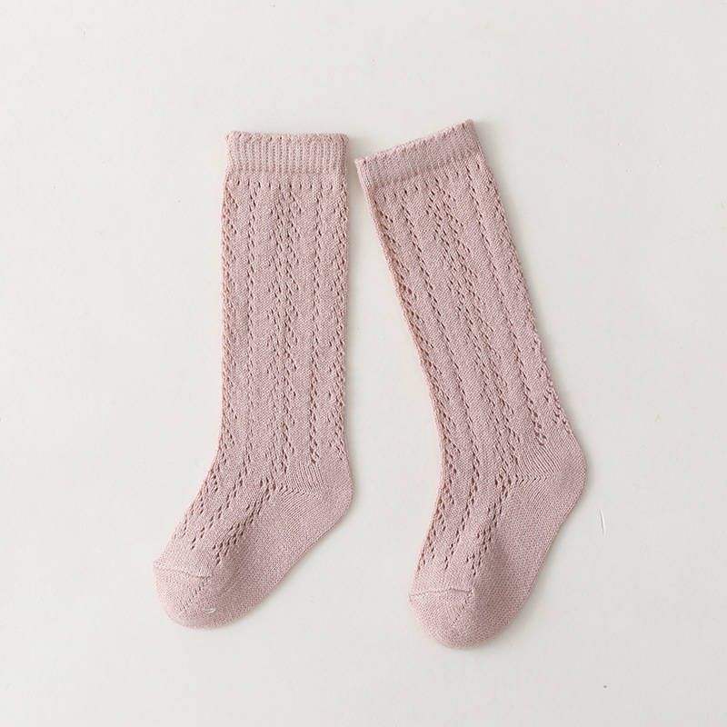 Baby Girls Socks Summer Kids Long Sock Toddlers Knee High Mesh Thin Socks Hollow Out Soft Cotton Infant Socken For 0-7 Years: 10-12T / Blue