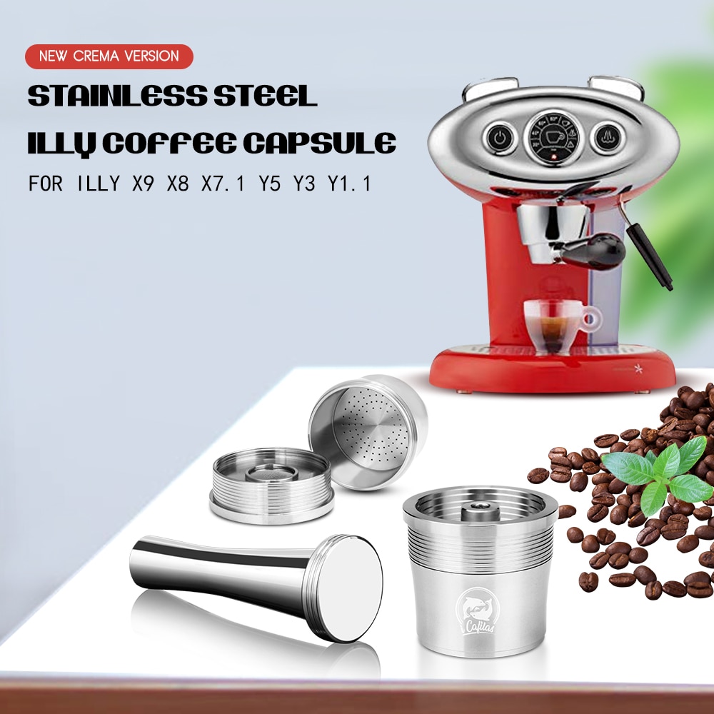 Rvs Herbruikbare Koffie Filter Sabotage Set Hervulbare Capsules Cup Pod Sabotage Voor ILLY X9 X8 X7.1 Y5 Y3 Y1.1 machine