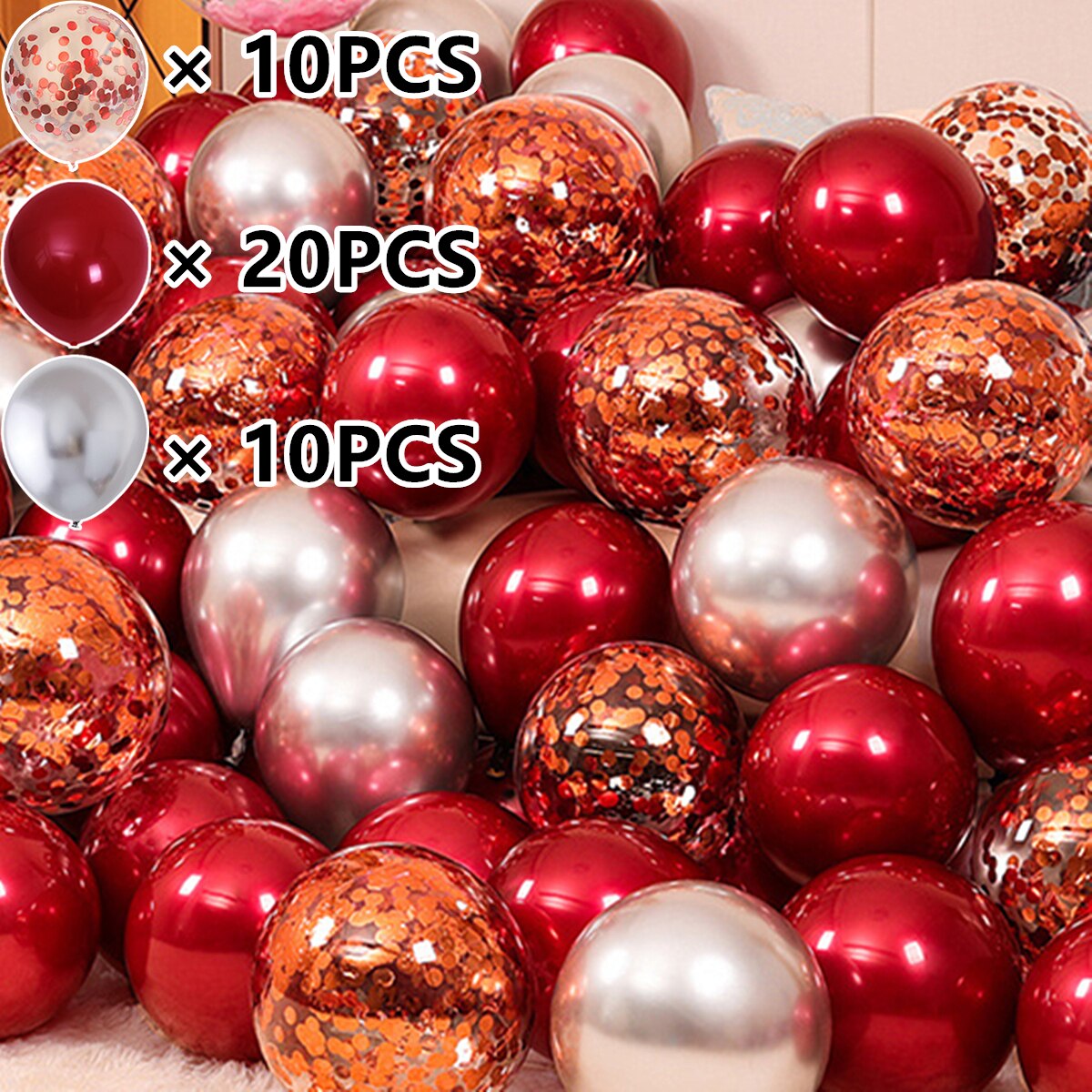 40/20Stck 10 zoll Granatapfel verrotten Konfetti Latex Luftballons Hochzeit Globos Geburtstag Baby dusche Haus Neue jahr Party dekorationen: 40PCSL