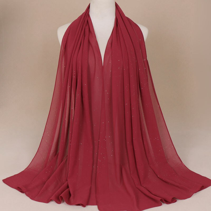 women gold chiffon hijab scarf solid color muslim head shawls and wraps pashmina bandana female foulard ladies hijab stores: 18