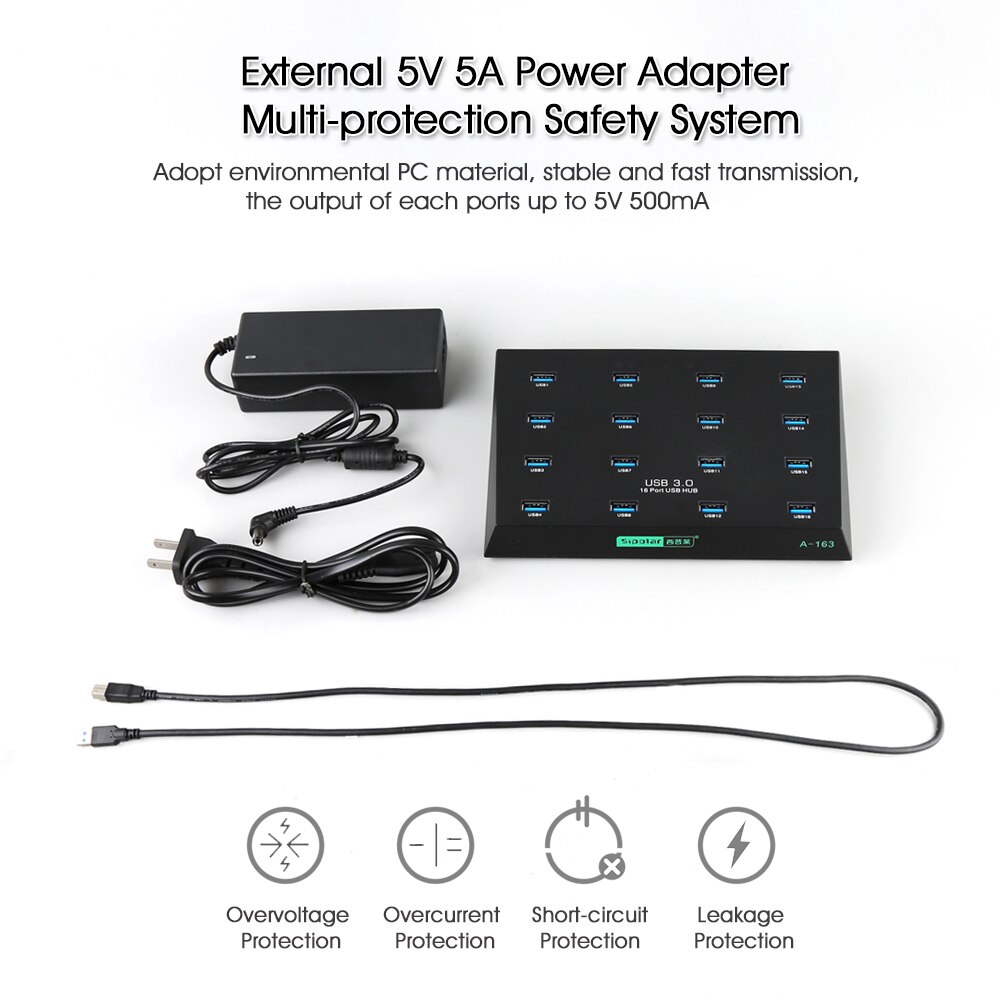 Sipolar Industriel 16 ports USB 3.0 hub fast speed data transmission for usb duplicator and Copying machine