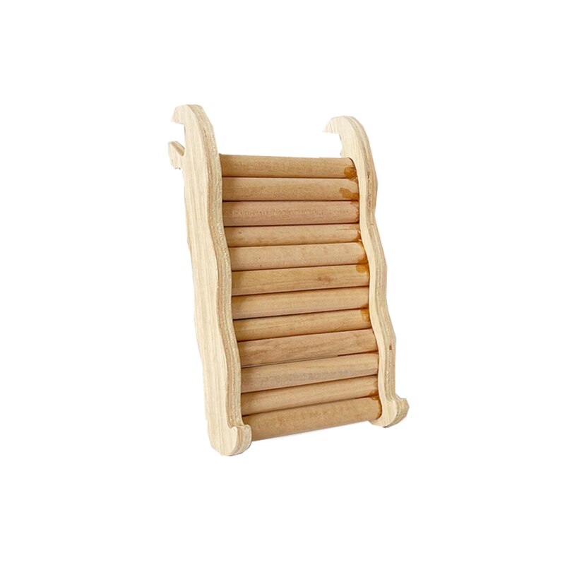 Q0KF Hamster Climbing Ladder with Groove Wooden Ramp Bridge for guinea pigs Hedgehog Mouse Sugar Glider Squirrel Chipmunk