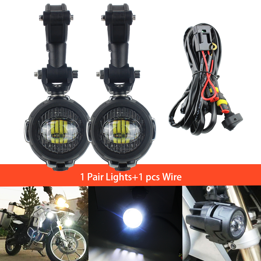 Luces LED antiniebla para motocicleta, luces auxiliares de conducción para BMW R1200GS LC R 1250GS R1250GS F800GS GSR1200 F850GS F750GS Adv: Azul hielo